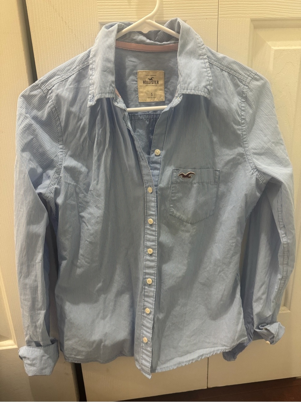 Hollister Light Blue Pinstripe Men's Button-Down Shirt
